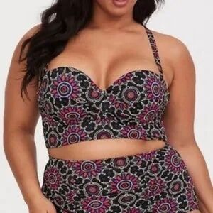 Torrid Medallion Print Swim Top 2x 18 20